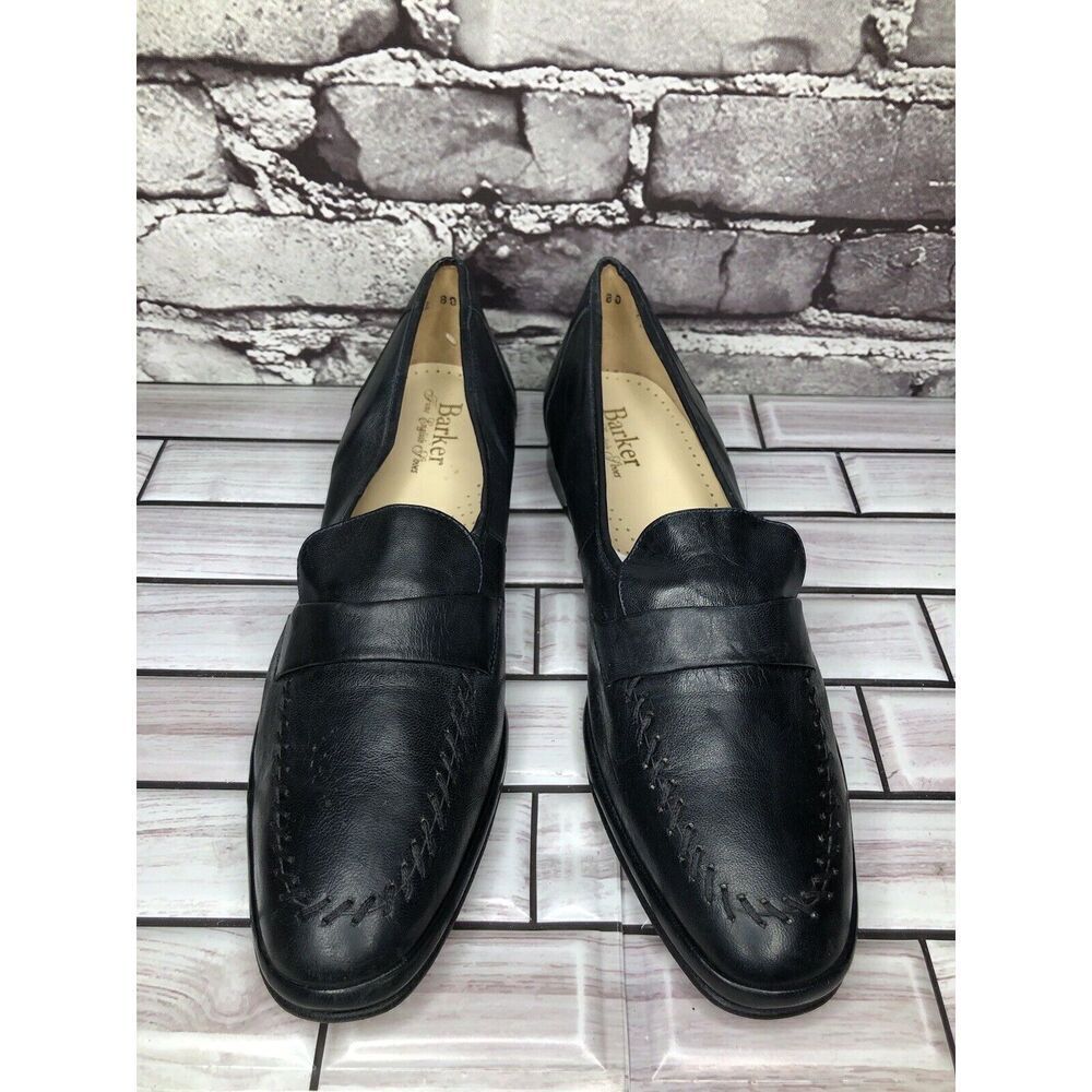 Barker Flex Fine English Shoes Navy Blue Leather Loafers Women Sz 7AA US/37.5EU - Picture 9 of 16